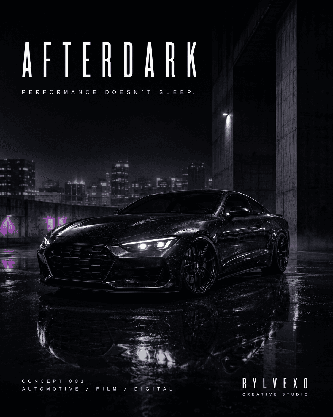 AFTERDARK Kampagnen-Keyvisual im Hochformat.